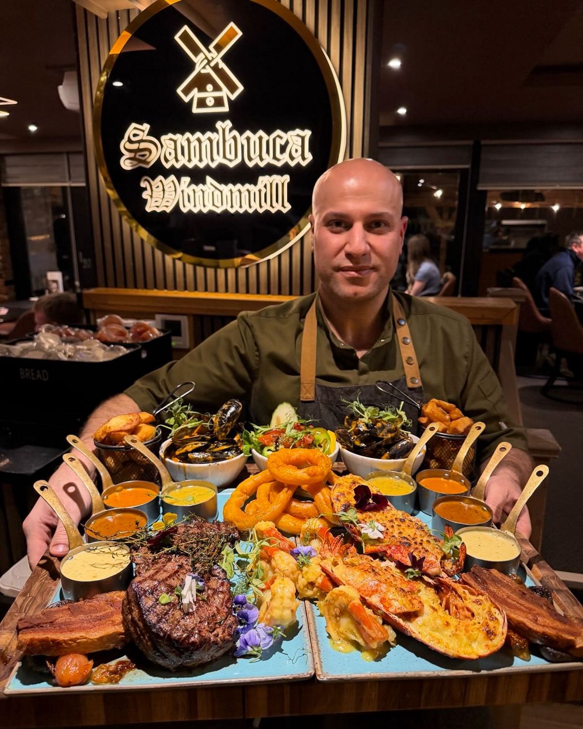 steak and seafood platter